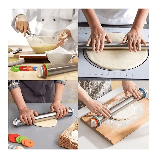 Uslero Rodillo Fondant Pizzas Galletas Regulable Repostería SKU: TN  5