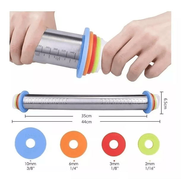 Uslero Rodillo Fondant Pizzas Galletas Regulable Repostería SKU: TN  6