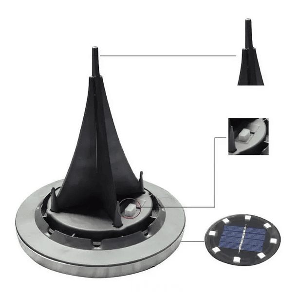 Set 4 Focos Led Carga Solar Para Jardín Con Estaca 5