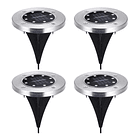 Set 4 Focos Led Carga Solar Para Jardín Con Estaca 1