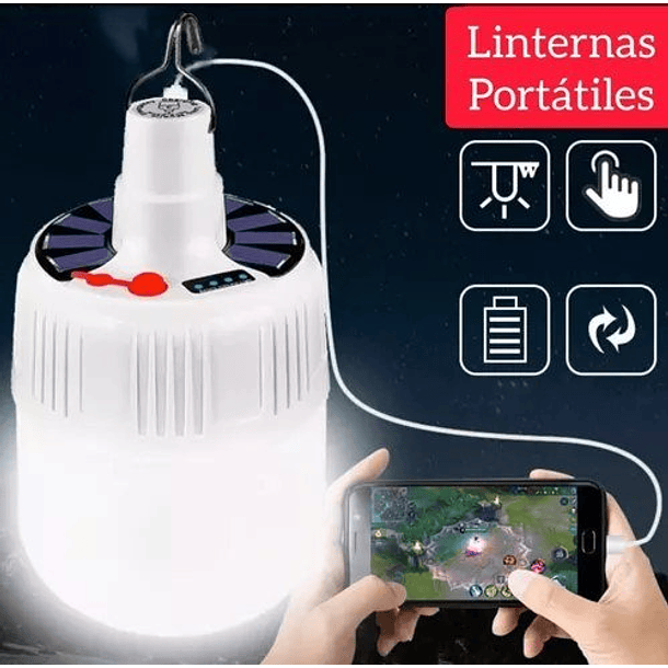 Foco Lampara Solar Emergencia Camping Recargable SKU: TN 2