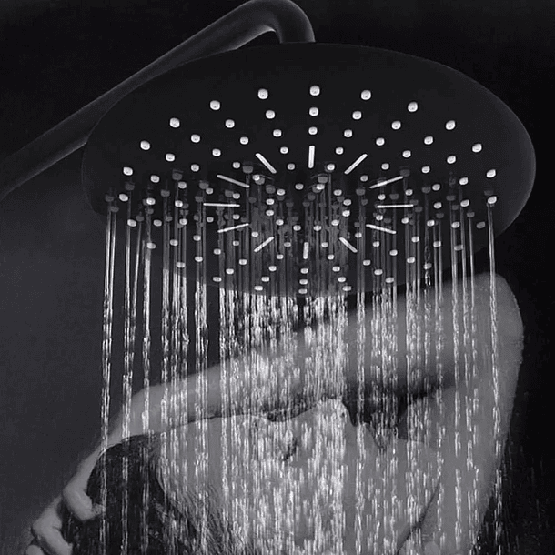 Columna De Ducha Negro 3 Salidas De Agua Redondo Shower  2