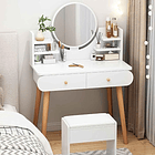 Mesa De Noche Maquillador Escritorio 2 Cajones Espejo TOUCH SKU: TN  10240 1