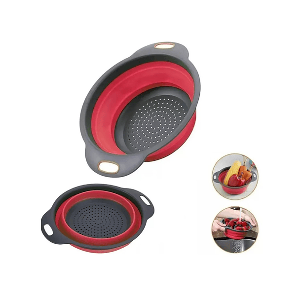 Colador Plegable De Silicona Redondo 24cm 2