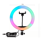 Aro De Luz Rgb Multicolor De 26cm Y Tripode 2.1m 2