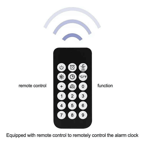 Reloj De Pared Digital Redondo Led Grande Control Remoto 9''  4