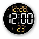 Reloj De Pared Digital Redondo Led Grande Control Remoto 9''  1