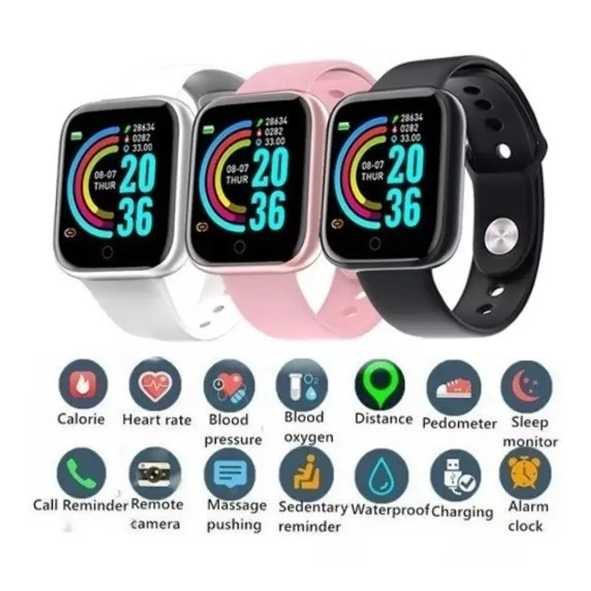 Reloj Inteligente Ft80 Smartwatch Botón Táctil Despertador | Click Ventas