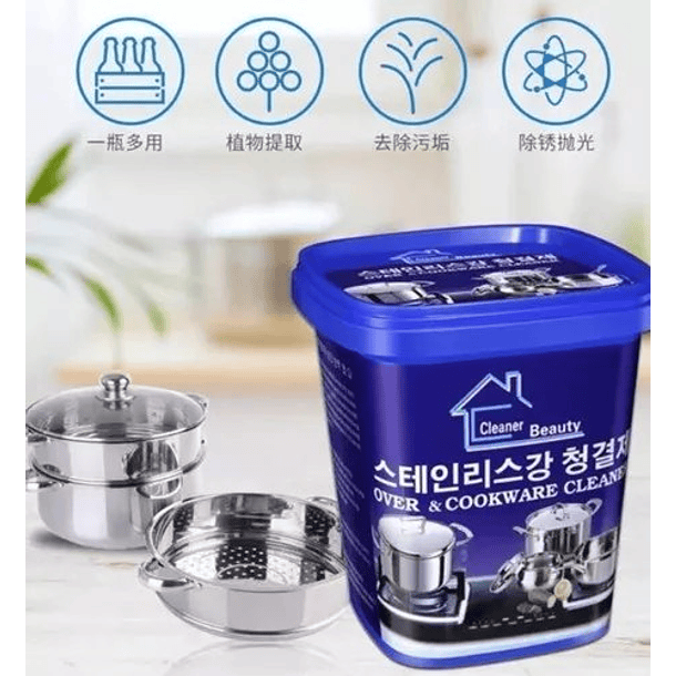 Pack 3 Limpia Ollas De 500gr Potente Pasta Limpiadora Acero Cocina  1
