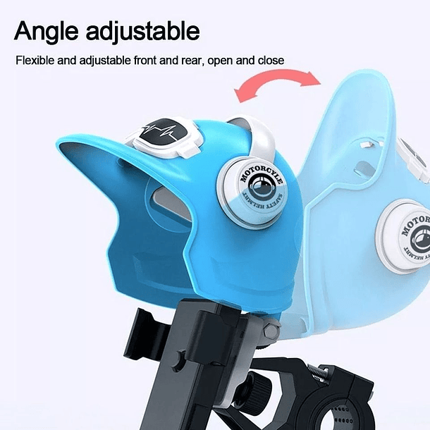 Soporte Celular Moto Con Casco Impermeable Parasol Y Lluvia  3