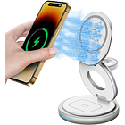 Cargador Magnético 3 En 1 Vidvie Soporte Plagable 360°  2