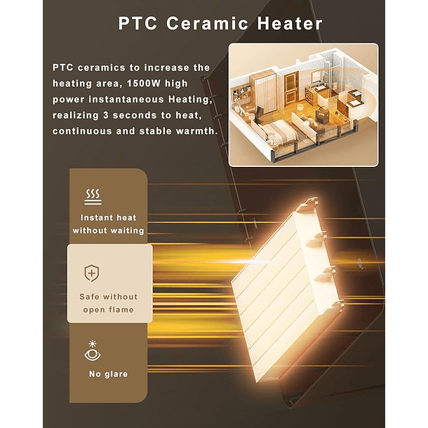 Calentador Eléctrico Portátil Chimenea Calefactor De Mesa 3d  4