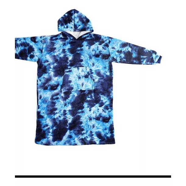 Maxi Poleron Tie Dye Bata Con Capucha Chiporro Para Adulto 2