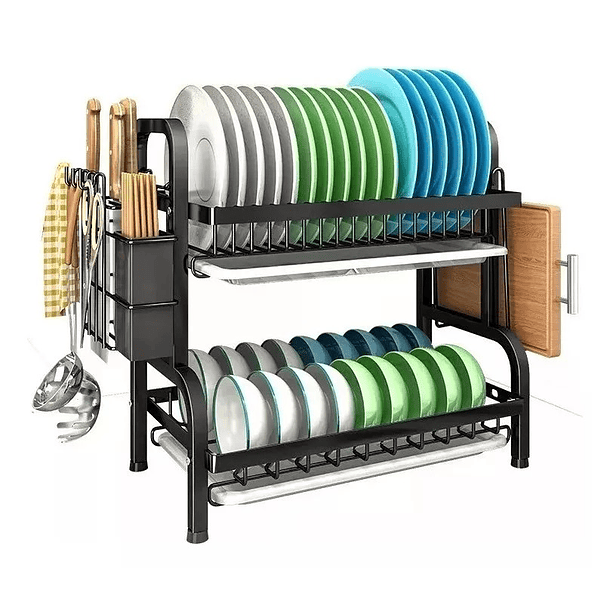 Escurridor De Platos 2 Niveles De Metal Acero Inoxidable TN 1