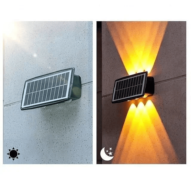 Lampara Panel Solar Aplique 3 Luz Led Ip65 Lampara Exterior 6