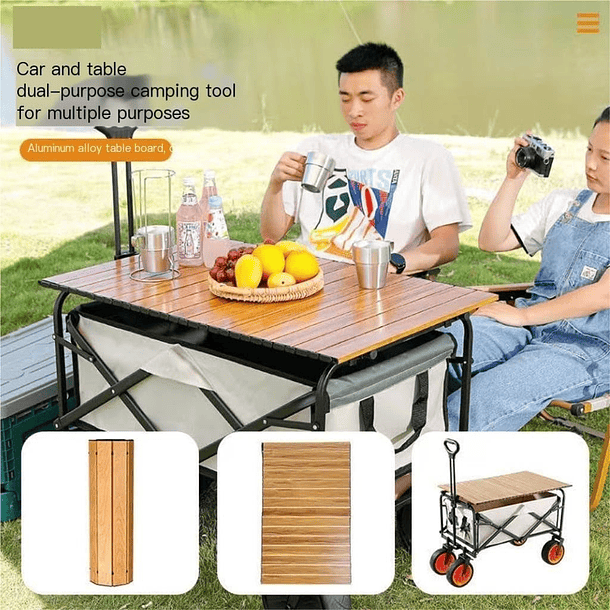 Carrito Plegable Camping Multifuncional 70x45 TC  3