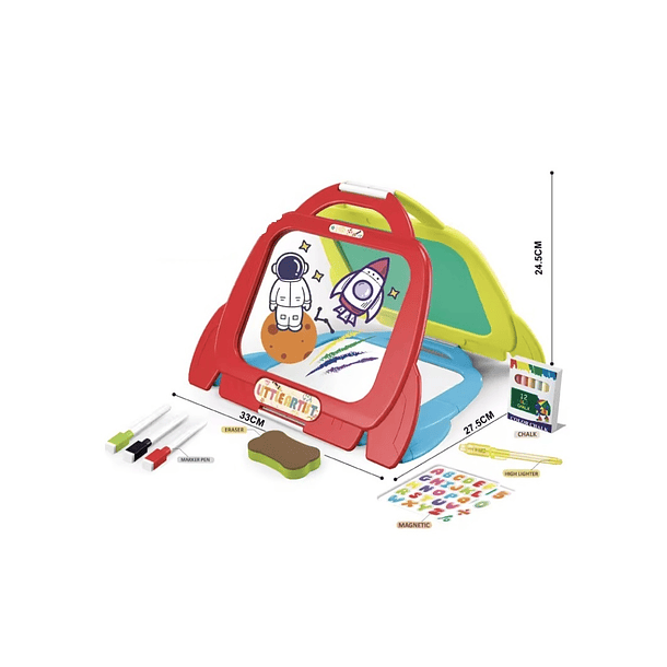 Pizarra Tabla De Dibujo 4 En 1 Infantil 14 Pcs Juguete Niños 5