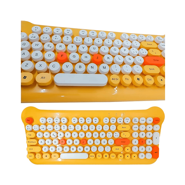 Set Teclado Y Mouse Inalámbrico Estilo Gato Con Receptor 2