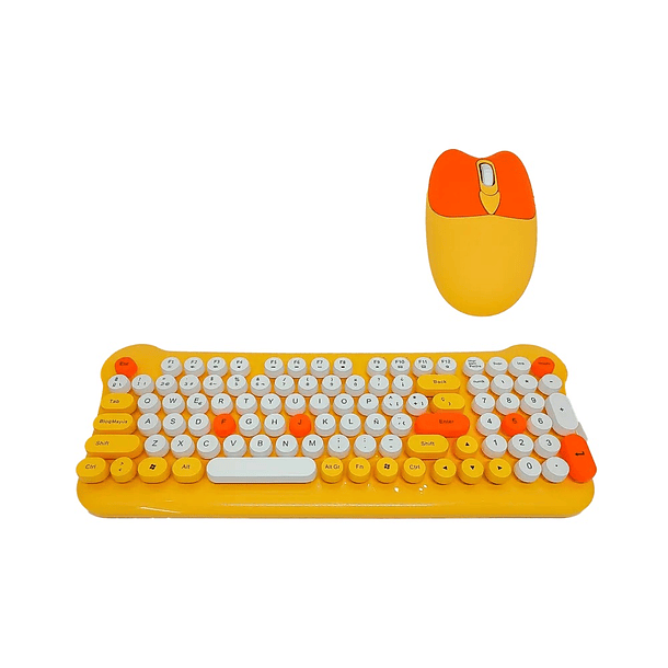 Set Teclado Y Mouse Inalámbrico Estilo Gato Con Receptor 6