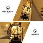 Lampara De Metal Colgante Diseño Jaula Exterior Interior 4