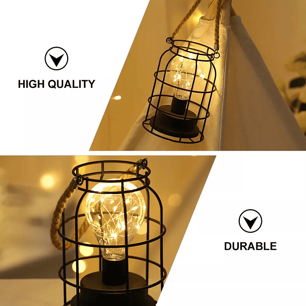 Lampara De Metal Colgante Diseño Jaula Exterior Interior 4