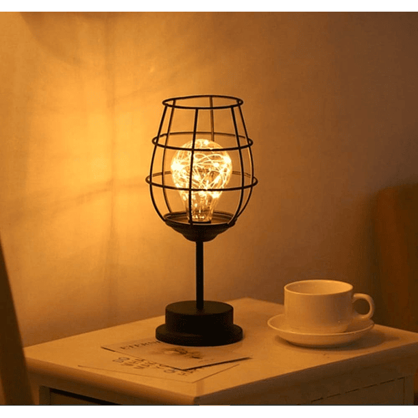 Lampara De Mesa Metal Diseño Copa Decoración Hogar  4