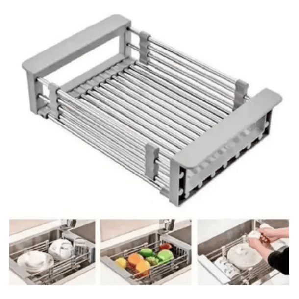 Rejilla Escurridor Para Fregadero Retráctil Acero Inoxidable  5