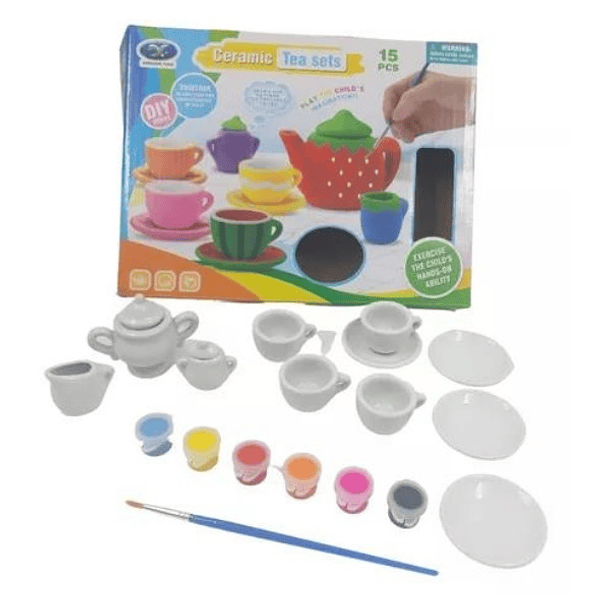 Set De Tacitas Te Para Niñas Para Colorear De Cerámica 3