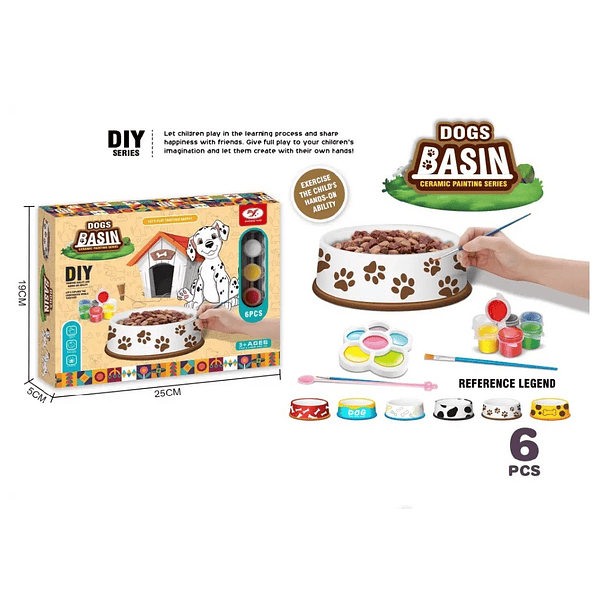 Set 6 Piezas Cuenco De Ceramica Para Pintar Creatividad Niño 3