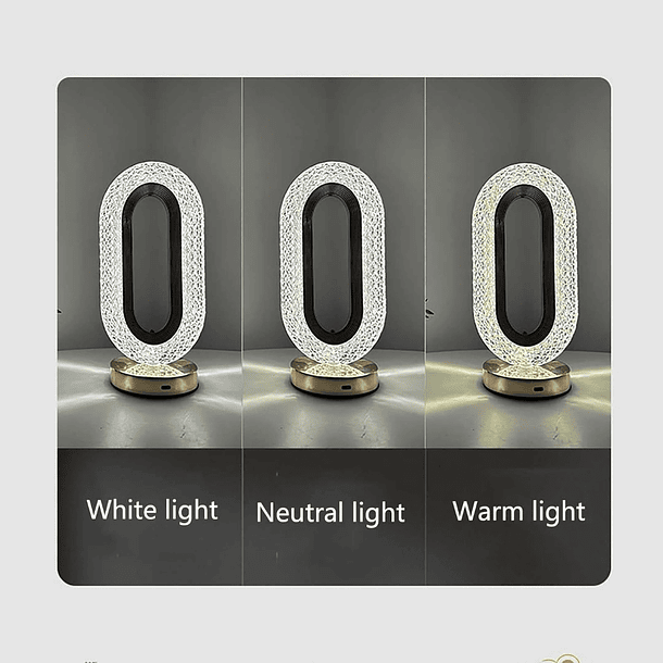 Lámpara De Mesa Led De Cristal Recargable Usb Decorativa 1
