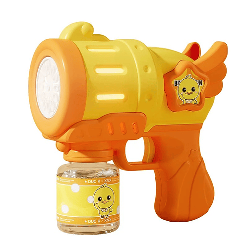 Pistola Lanzador De Burbujas Diseño Pato Amarillo Niños