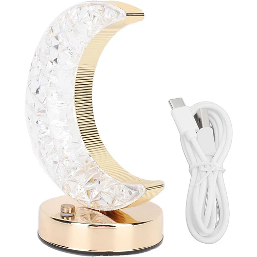 Lámpara De Mesa Luna Usb Luz Ajustable Inalámbrica
