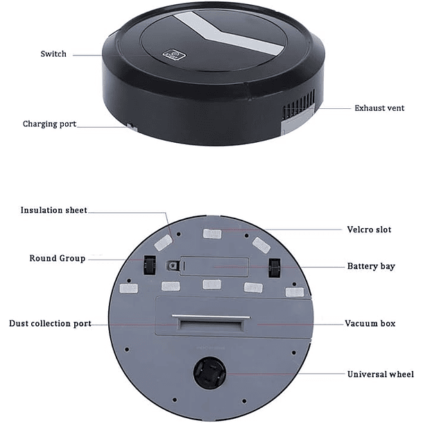 Robot Aspiradora Con Sensores Usb Limpieza Domestica 2