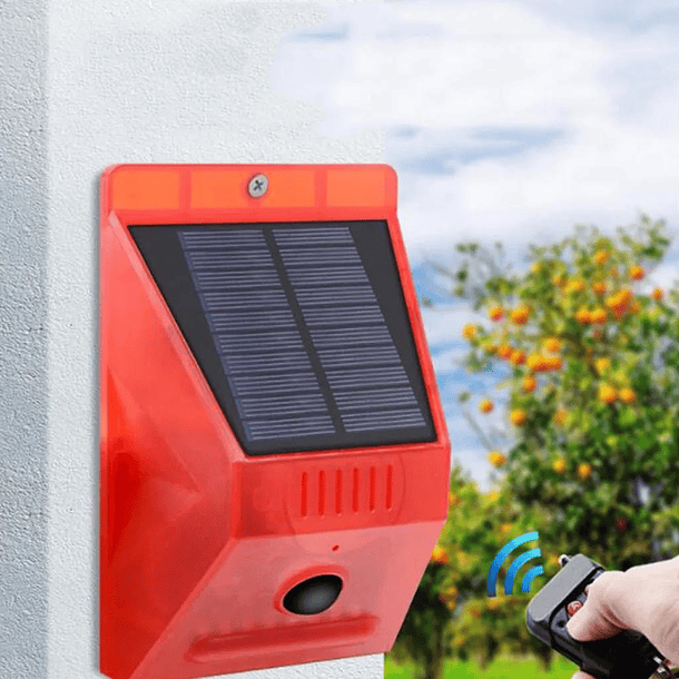 Luz Alarma Solar Con Sensor De Movimiento Sirena Ip65  3