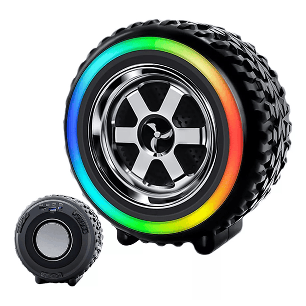 Altavoz Corneta Parlante Inalambrico Con Luz Led Neumatico  1