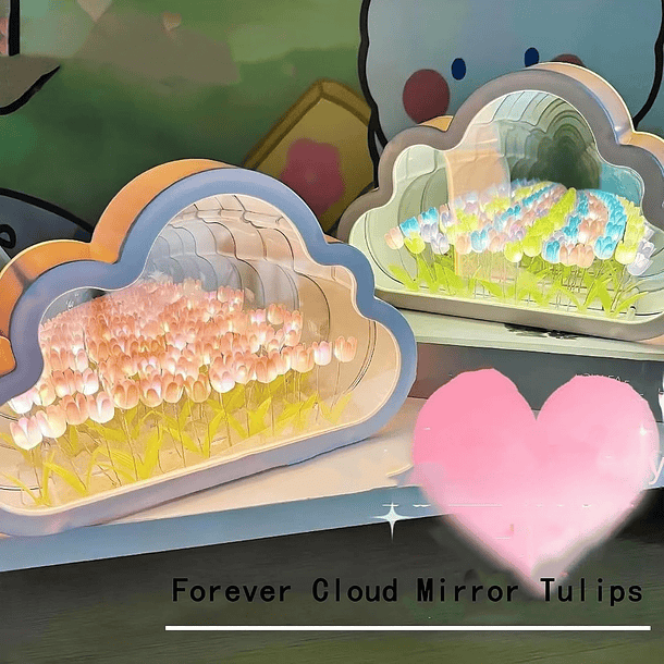 Lámpara De Tulipanes Espejo De Mesa Decoración Led 7