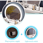 Mesa De Noche Maquillador Escritorio 2 Cajones Espejo Touch con luz 2