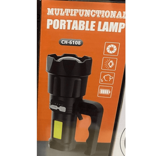 Linterna Portatil Multifuncional Reflector Usb Ch-6108 2