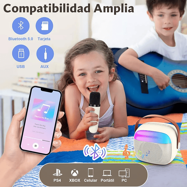 Mini Parlante Karaoke Micrófono Portátil Recargable Sk11 6