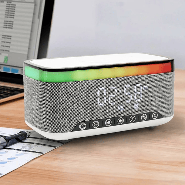 Altavoz Bluetooth Multifunción Portátil 15w Reloj Cargador  4