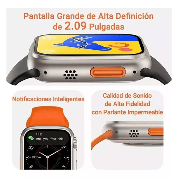 Reloj Inteligente Smart Watch T9 Bluetooth 3 Correas  3