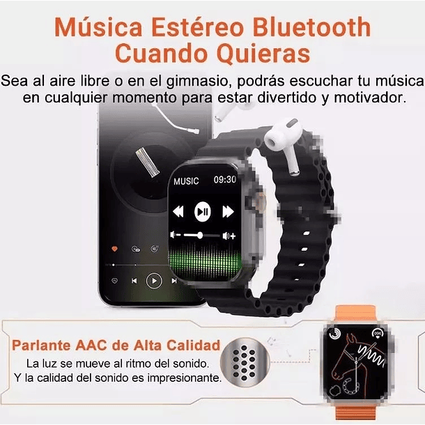 Reloj Inteligente Smart Watch T9 Bluetooth 3 Correas  5