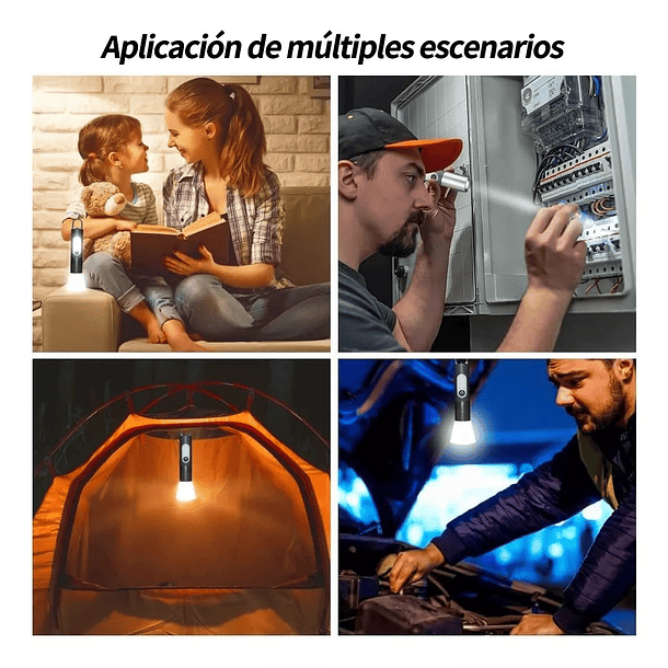 Linterna Multifunción Recargable Para Exteriores Led 800lm 3