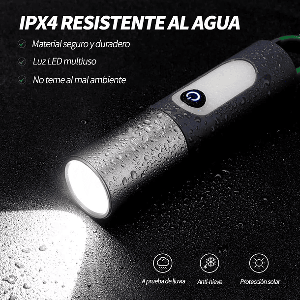 Linterna Multifunción Recargable Para Exteriores Led 800lm 4