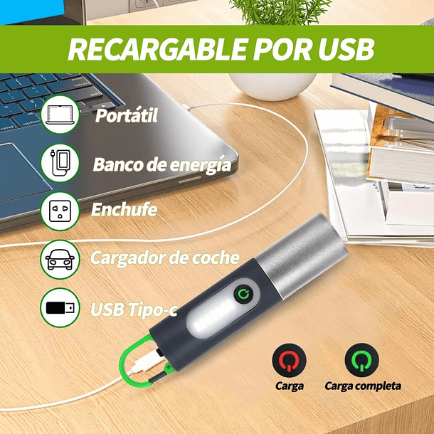 Linterna Multifunción Recargable Para Exteriores Led 800lm 7