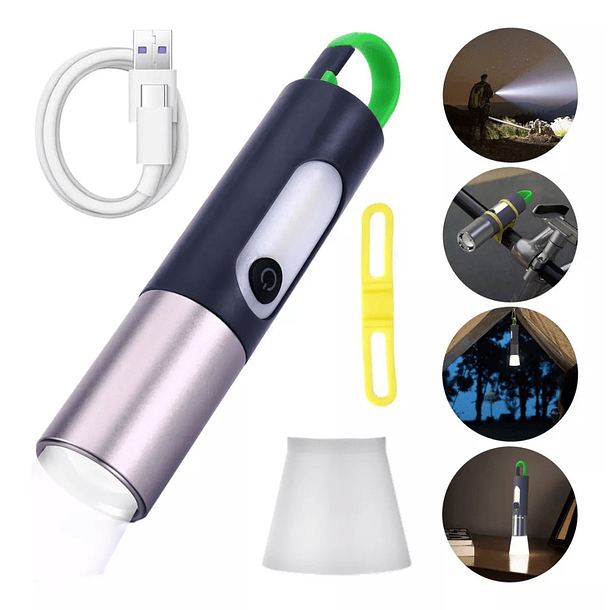 Linterna Multifunción Recargable Para Exteriores Led 800lm 1