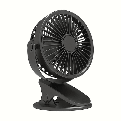 Mini Ventilador De Mano Ligero Con Clip Rotación 360°