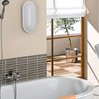 Lampara Aplique De Techo Pared Vapoleta Ovalada Blanco  4