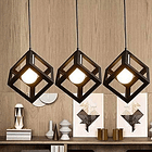 Lampara Colgante Fierro Cuadrado Lampara Triple Vintage SKU: CS 7