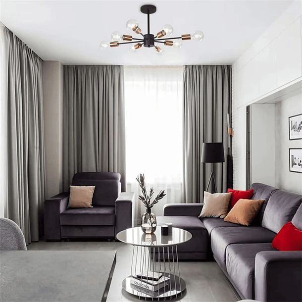 Lámpara De Techo 8 Ampollas Moderno Estilo Rama De Hierro 4